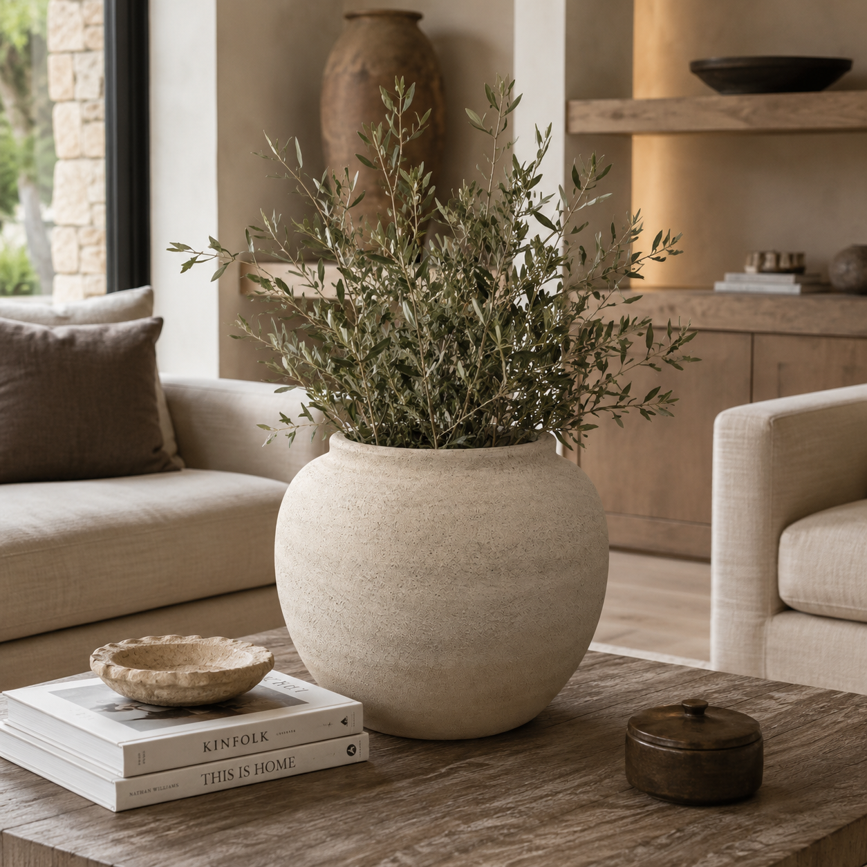 Danya Textured Round Ceramic Vase