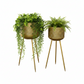 Lola Metal Planter Set with Tripod Stand (Set of 2)