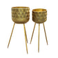 Lola Metal Planter Set with Tripod Stand (Set of 2)