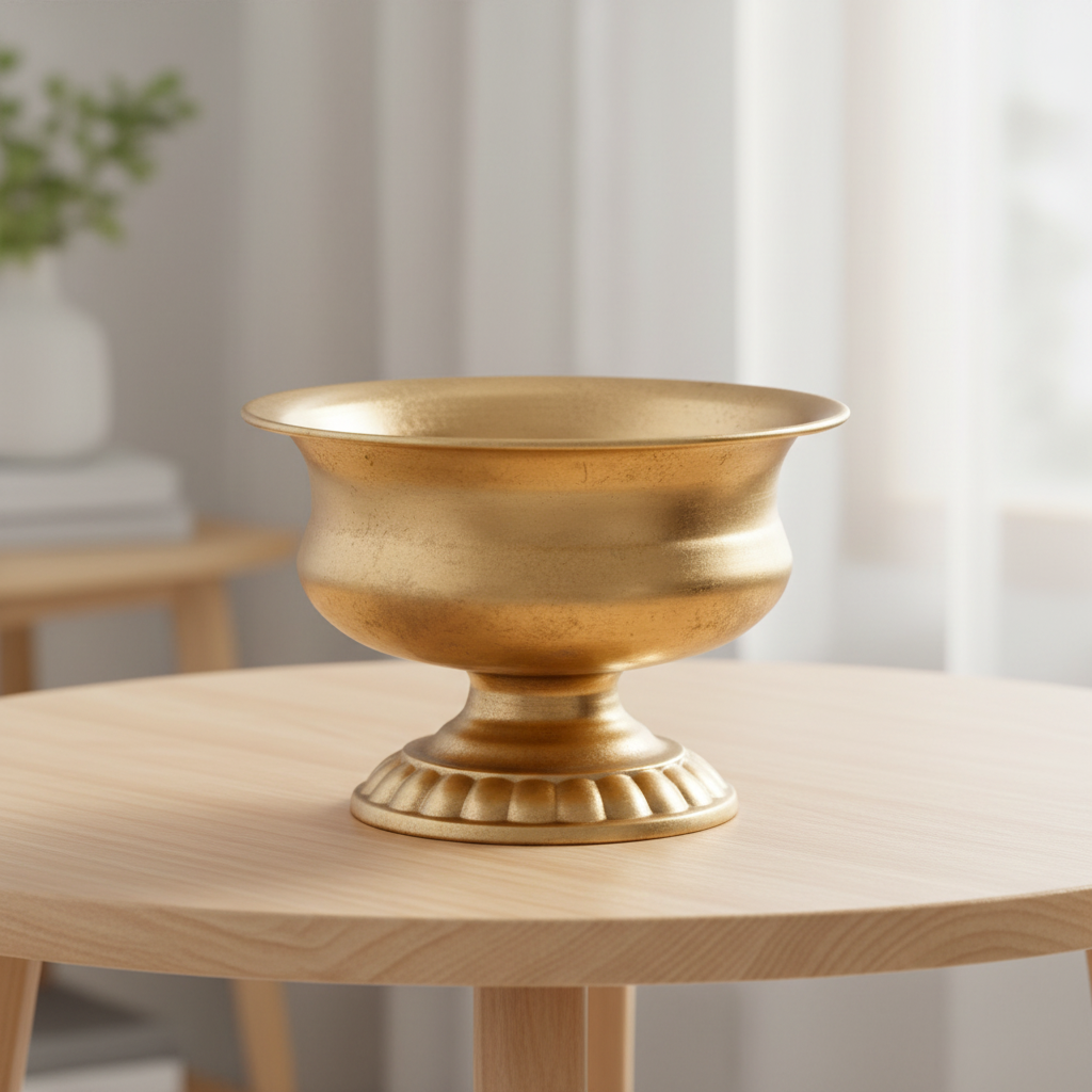 Thea Gold Metal Urn Planter