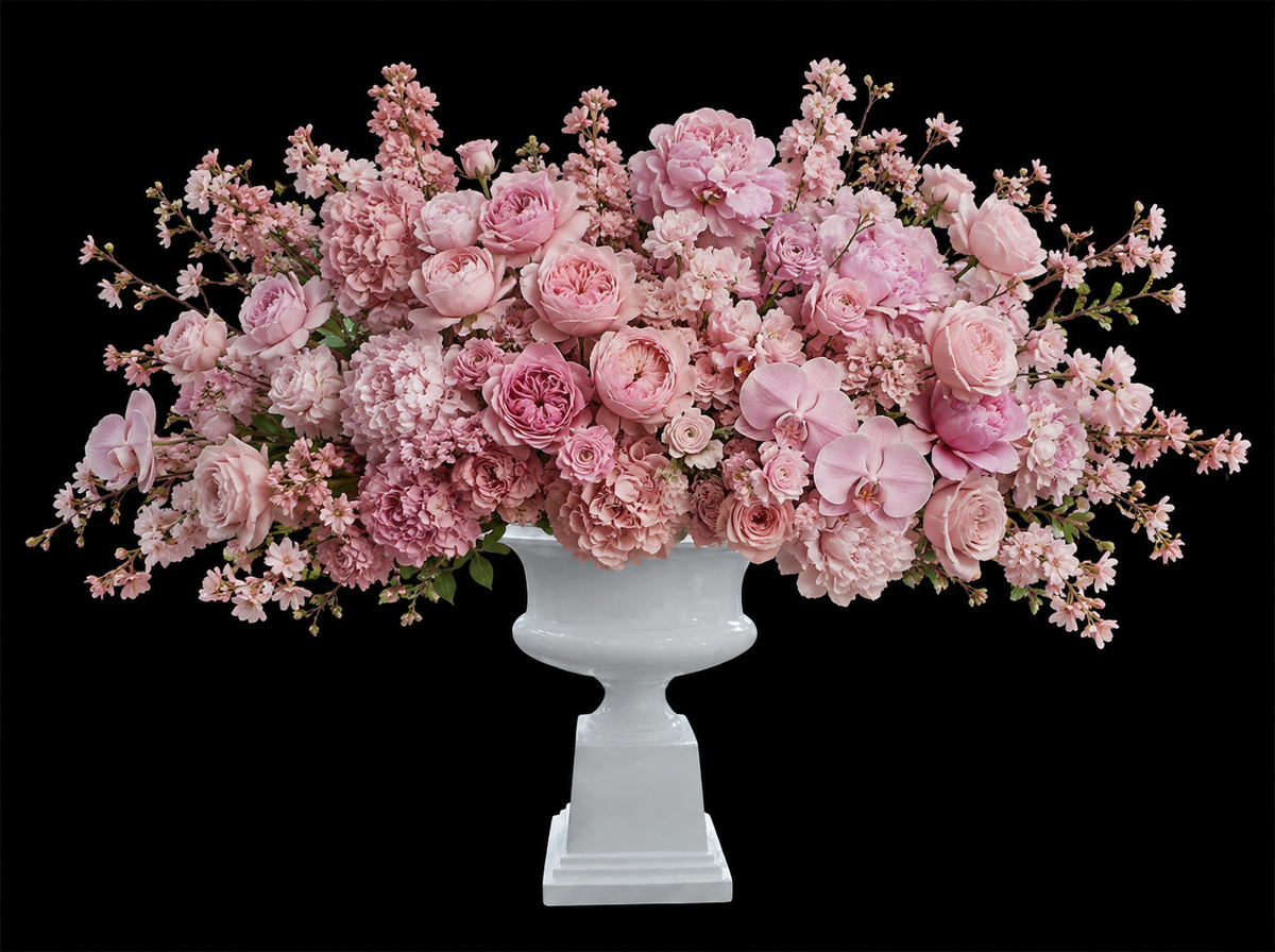Aluna Campagna Fiberglass Urn Planter with Pedestal