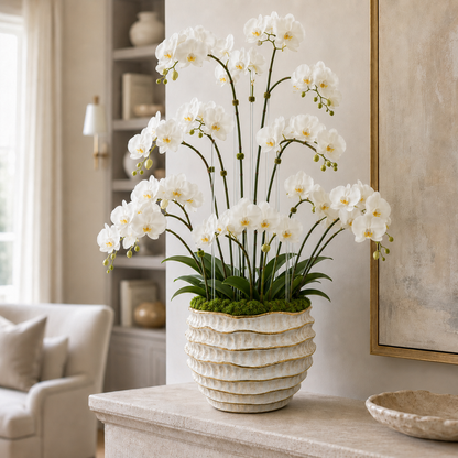 Miley Beehive-Ridged Ceramic Vase