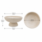 A pedestal bowl shown on a white background with overlaid dimension arrows and labels indicating 12.01 in length, 12.