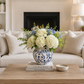Chloe Chinoiserie Ruffled Rim Ceramic Planter - Large