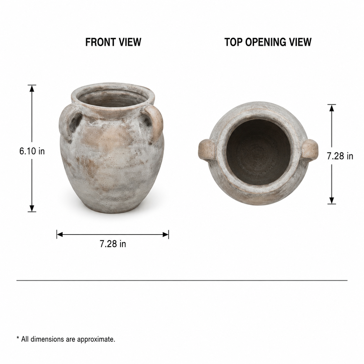 Achilles Round Ceramic Vase with Handles