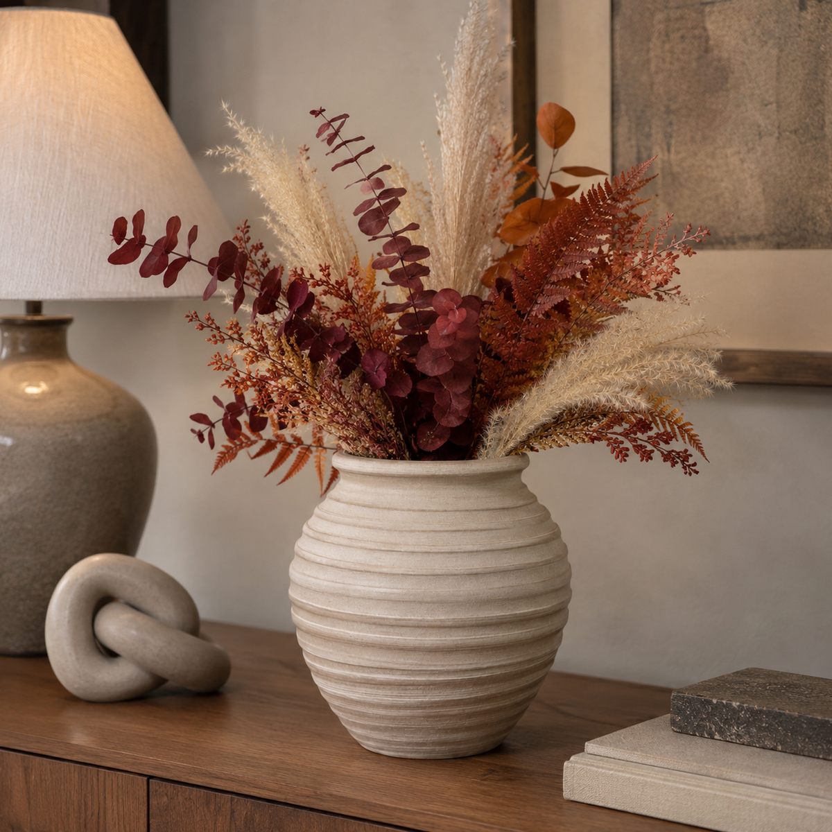 Adalynn Ribbed Terracotta Vase
