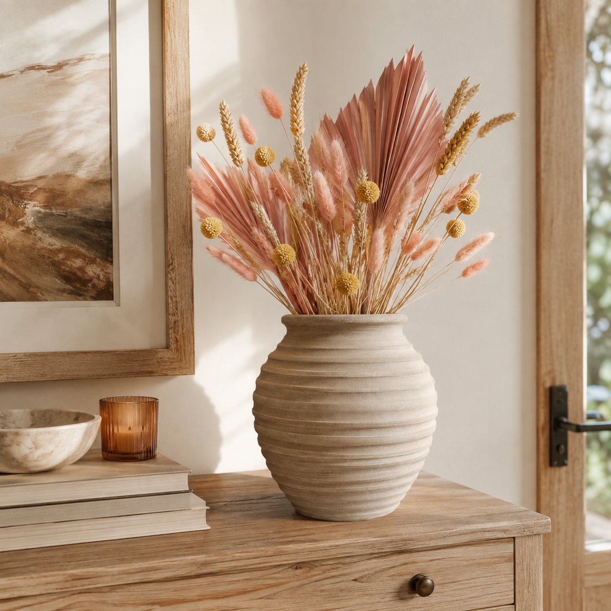 Adalynn Ribbed Terracotta Vase