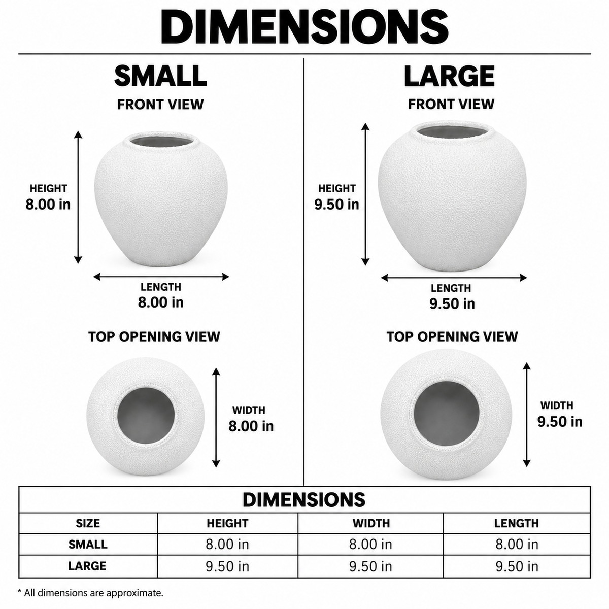 Adva Ceramic Rounded Matte Textured Vase