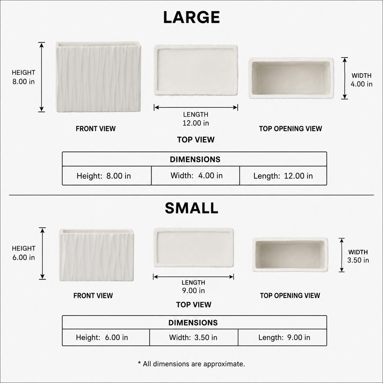 Aeros Ceramic Rectangle Vase