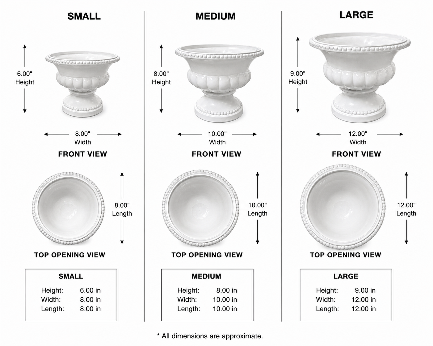 Alanis Pedestal Urn Ceramic Planter - White