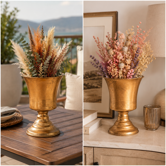 Alisson Golden Metal Planter
