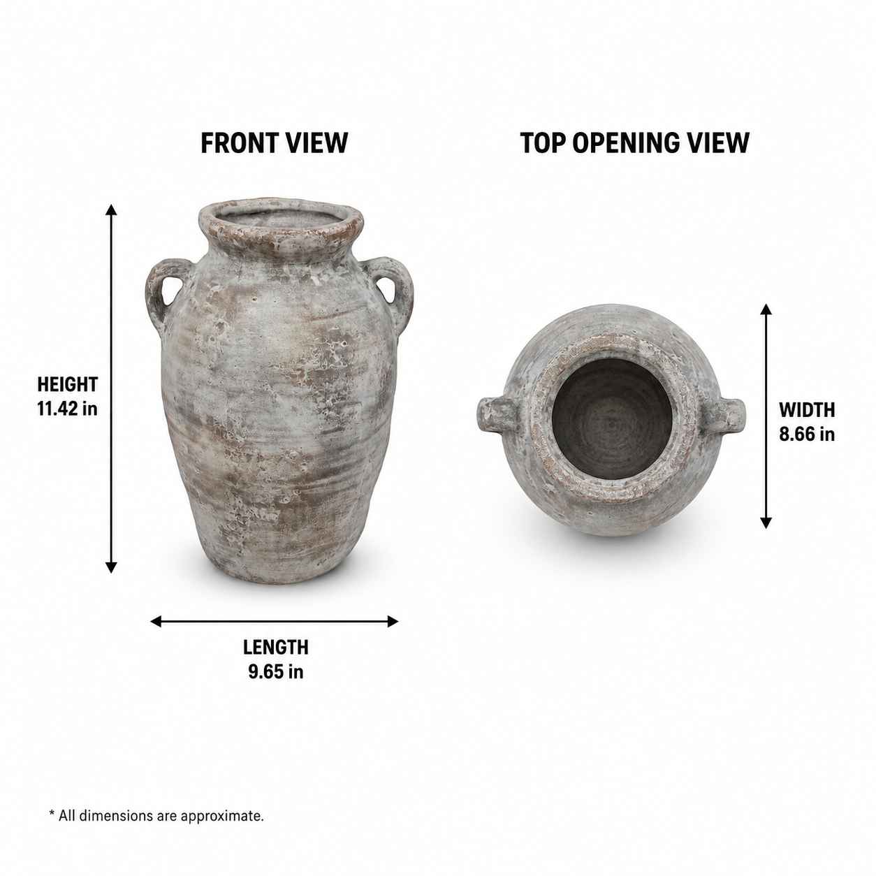 Alizée Round Ceramic Vase with Handles