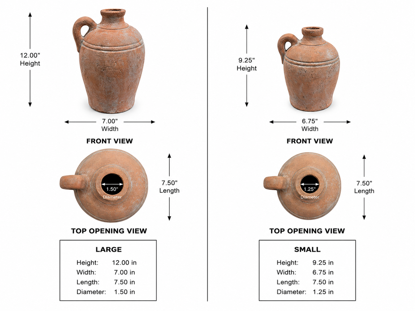 Anwen Single Loop Handle Terracotta Jug Vase