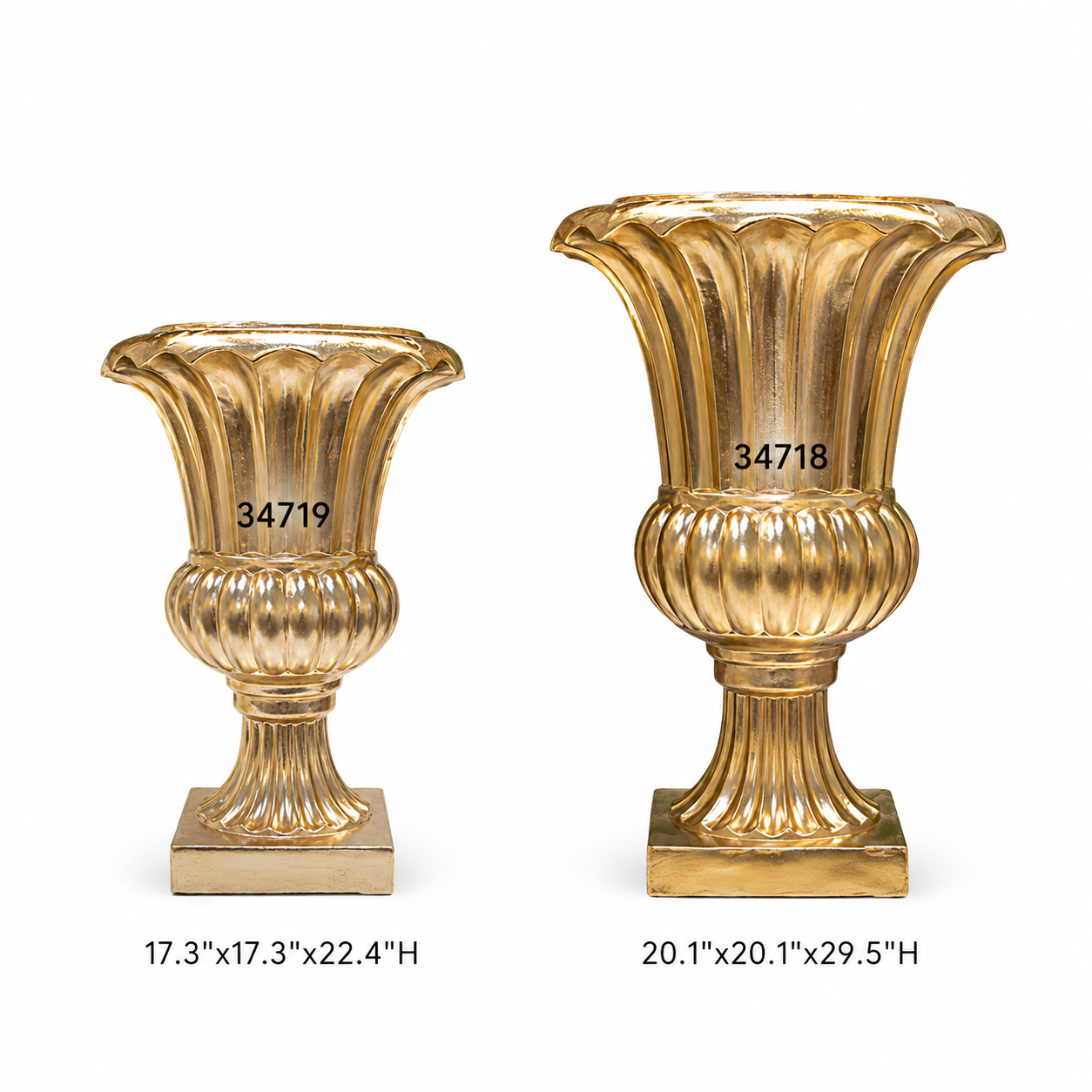 Arbel Scalloped-Fluted Fiberglass Urn