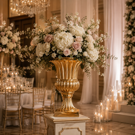 Arbel Scalloped-Fluted Fiberglass Urn