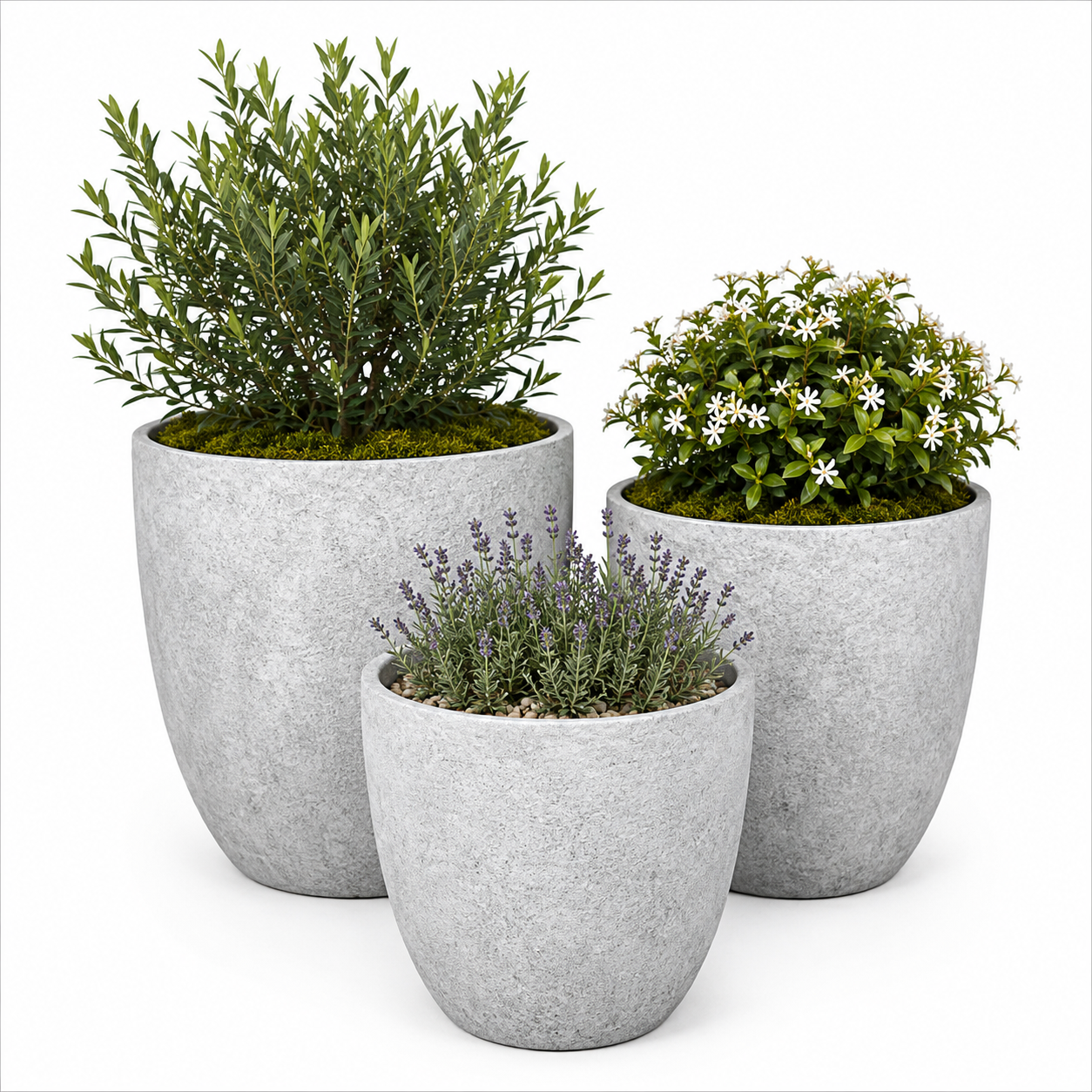 Azalea Handcrafted Cement Planter Set (Set of 3)