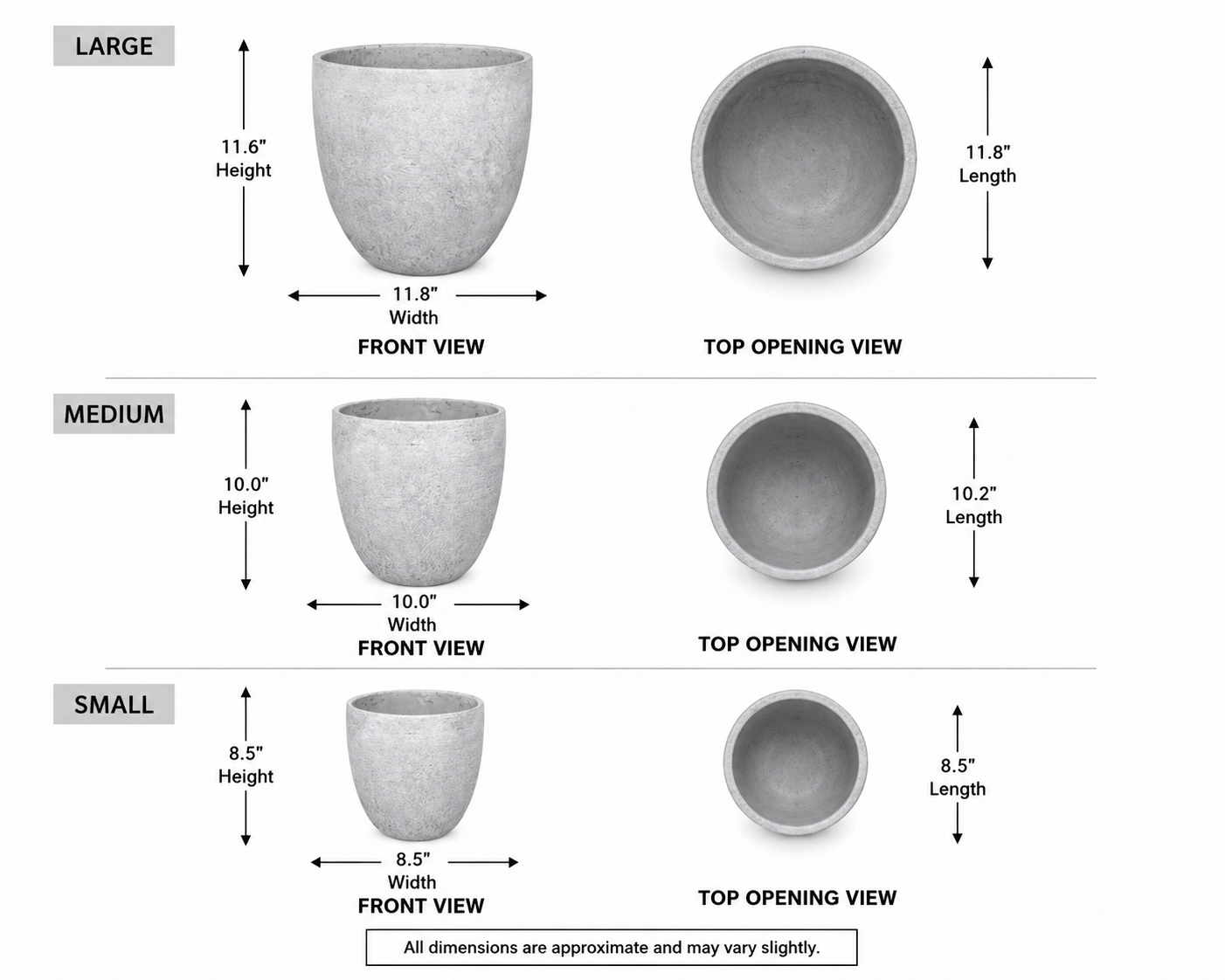 Azalea Handcrafted Cement Planter Set (Set of 3)