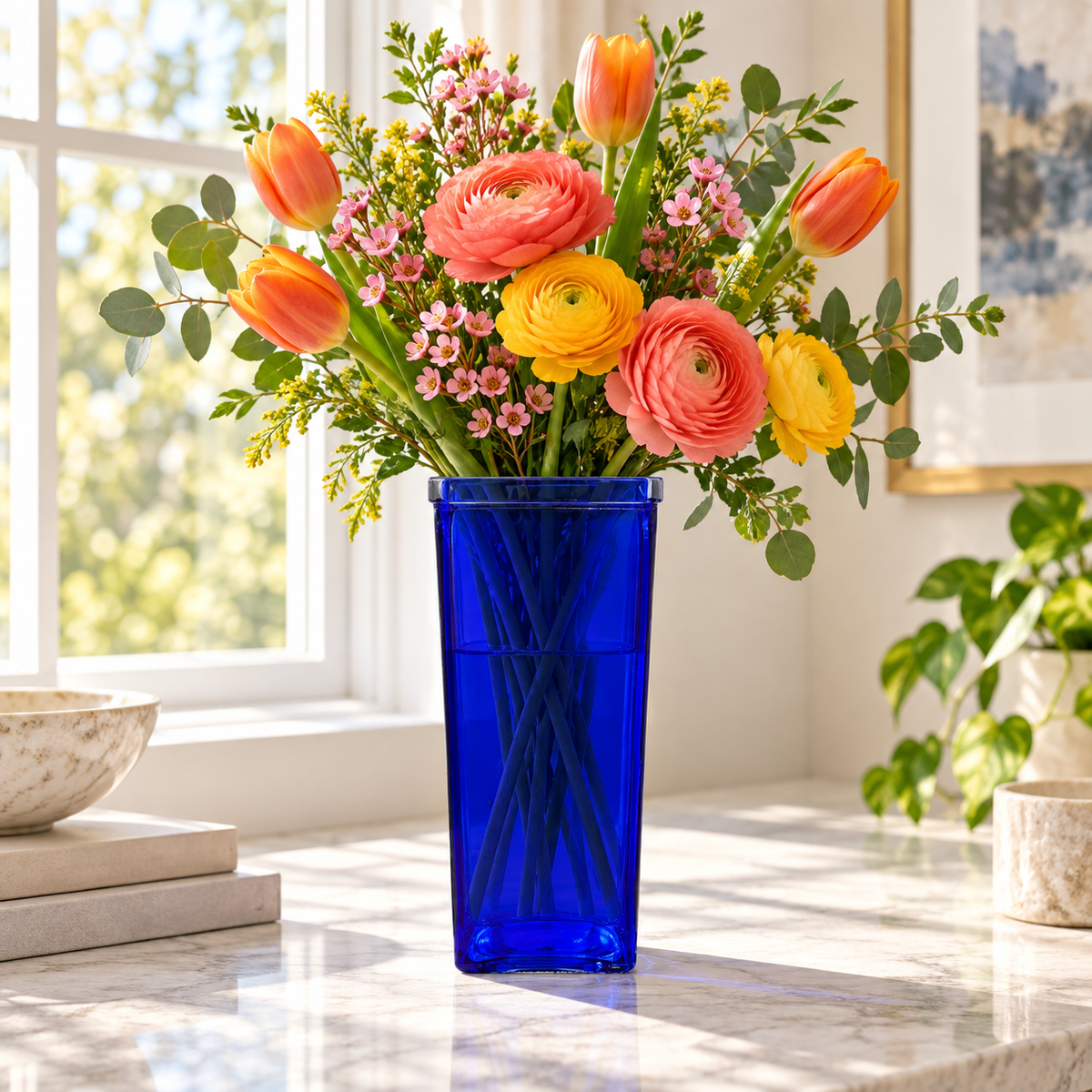 Billie Tapered Square Glass Vase