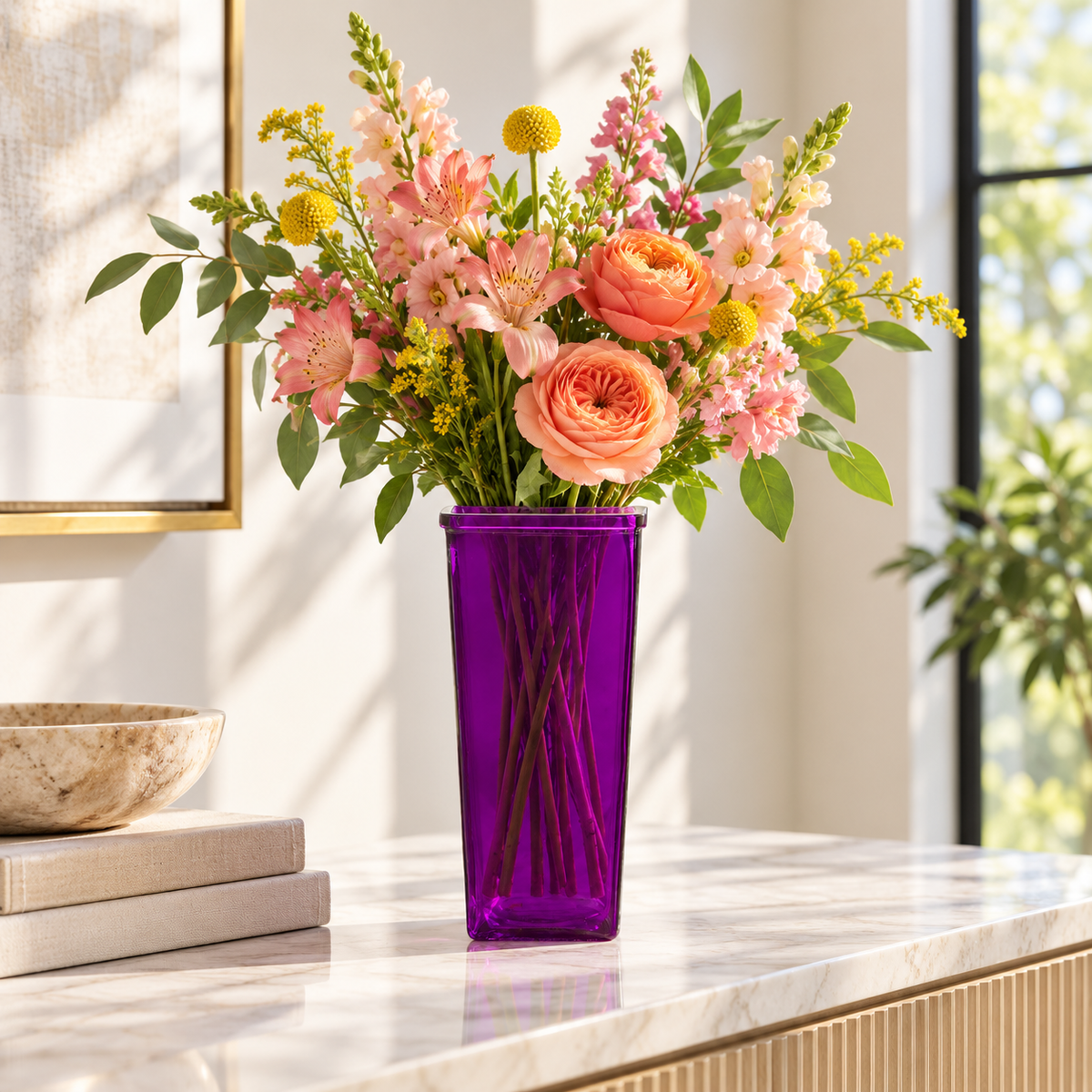 Billie Tapered Square Glass Vase