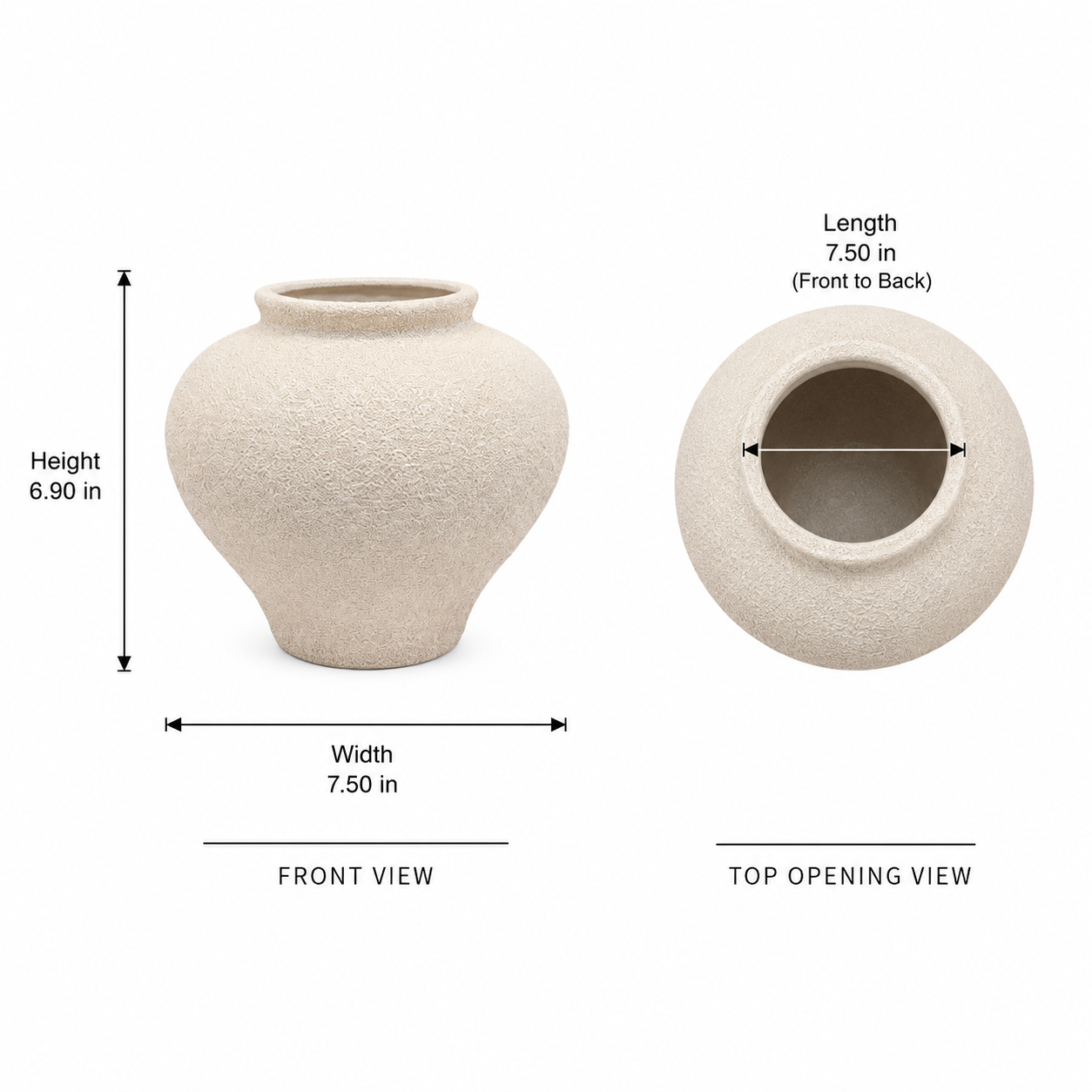 Bina Bulbous Textured Ceramic Vase