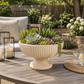 Briary Fluted Pedestal Cement Bowl Planter - Large