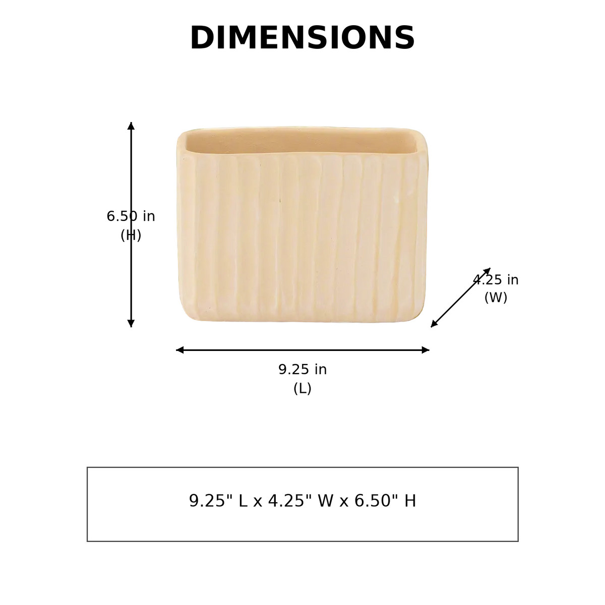 Bridget Cement Tall Rectangular Pot