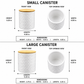 Briora White Weave Ceramic Canisters with Lids (Set of 2)
