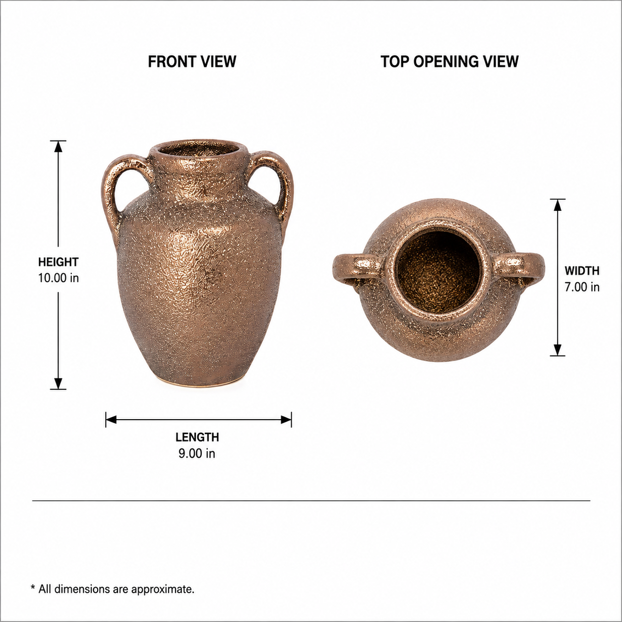 Finja Ceramic Amphora Vase with Lava Texture
