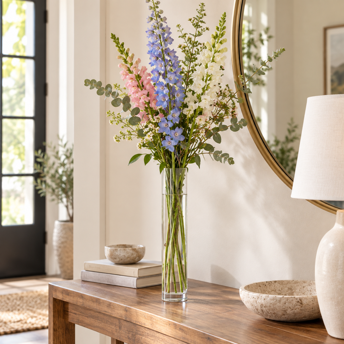 Silvon Clear Glass Cylinder Vase