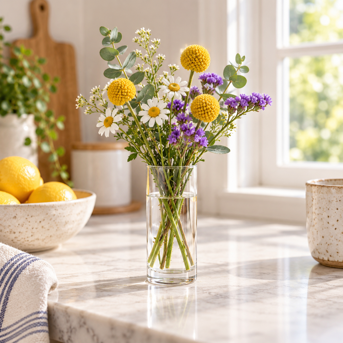 Silvon Clear Glass Cylinder Vase