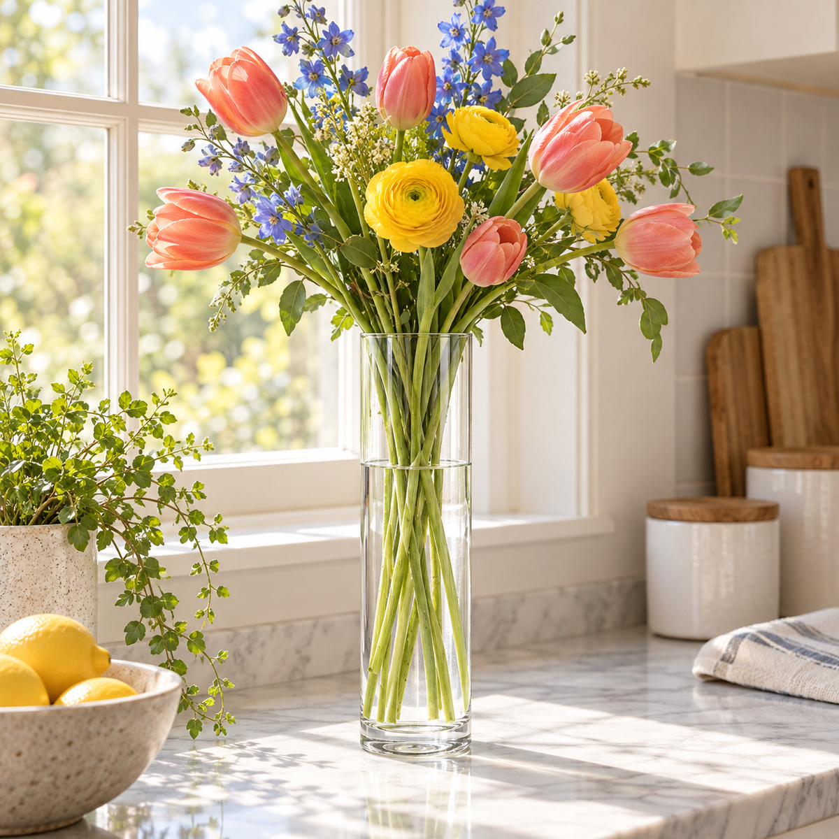 Miri Clear Glass Cylinder Vase