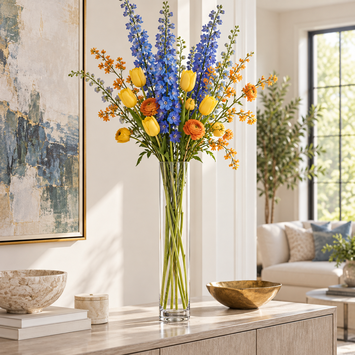 Miri Clear Glass Cylinder Vase