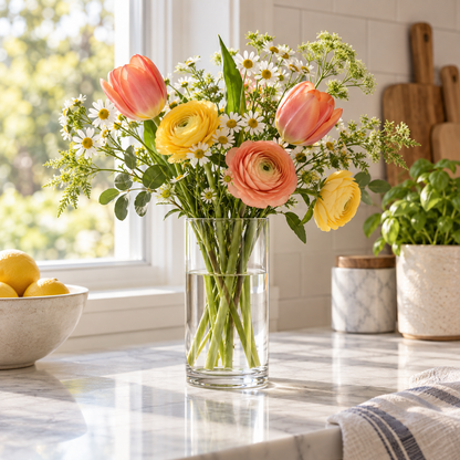 Miri Clear Glass Cylinder Vase