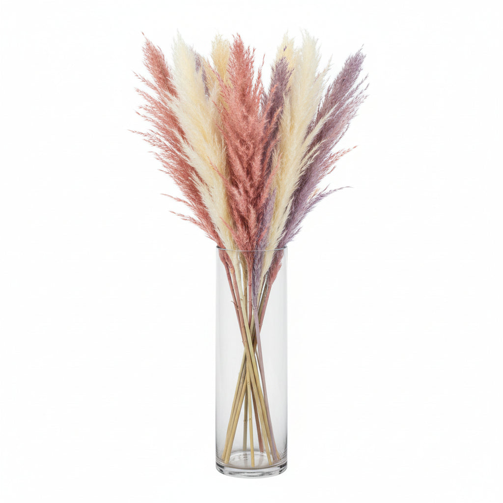 Clear glass vase on a white background