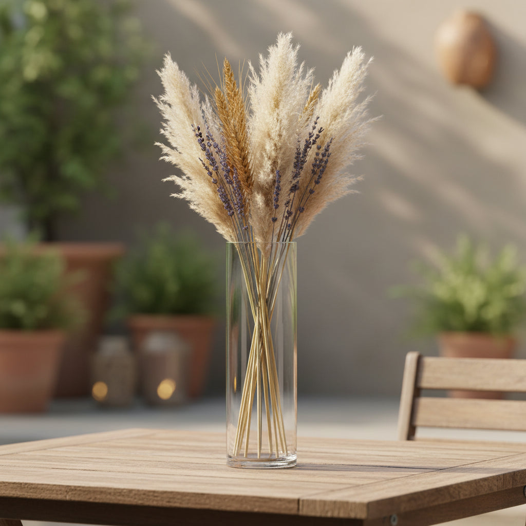 Clear glass vase on a white background