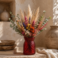 Cari Handcrafted Faceted Glass Vase with Tapered Neck & Diamond-Cut Pattern