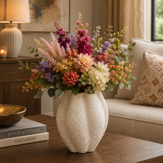 Carline Twisted Lobed Ceramic Vase