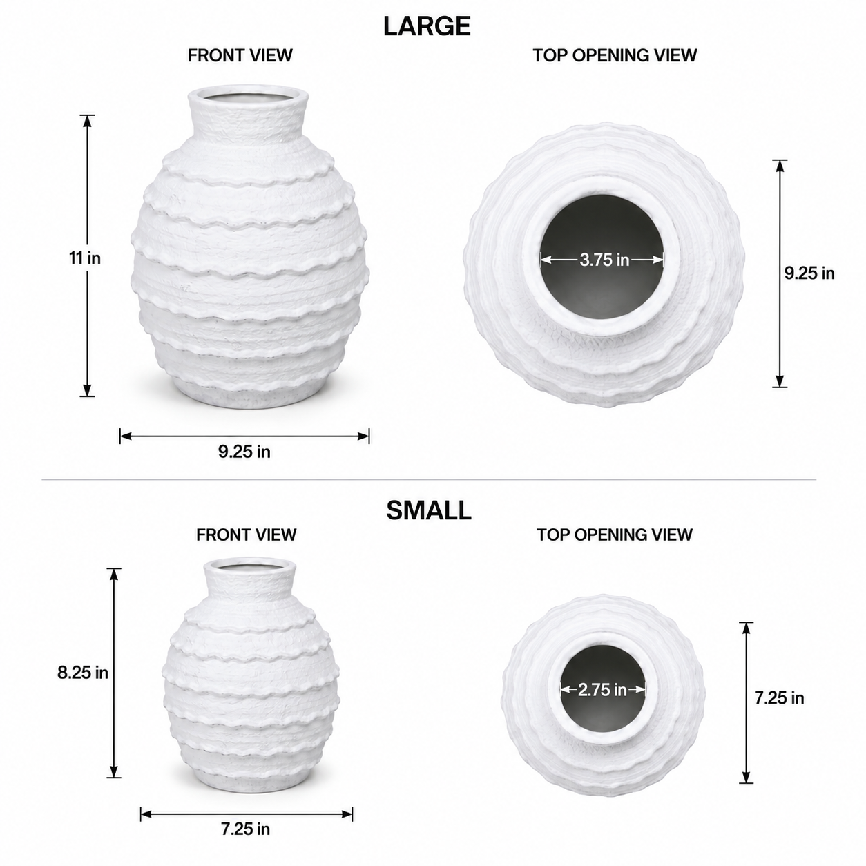 Inès Layered Textured Ceramic Vase