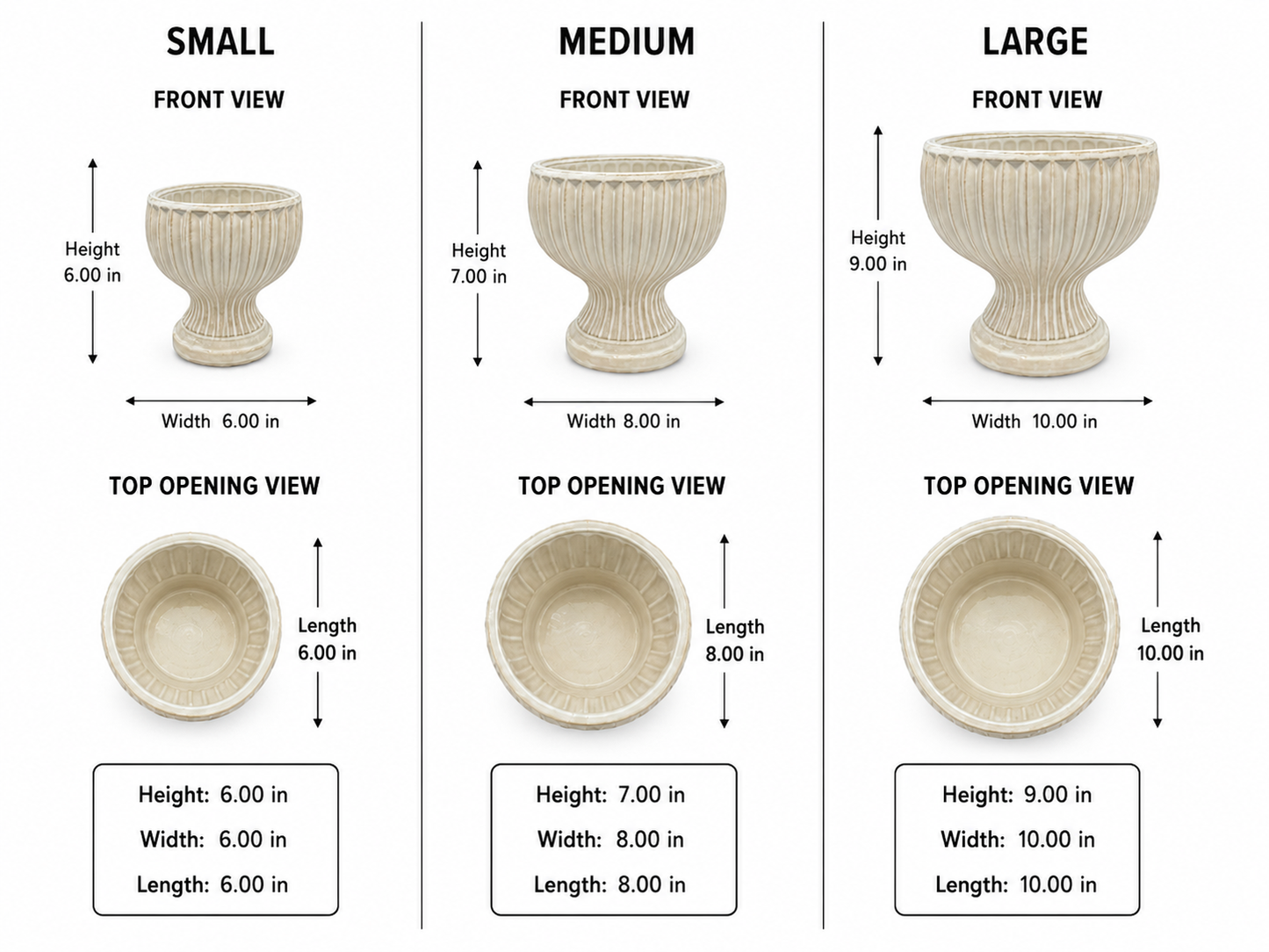 Eline Fluted Pedestal Ceramic Planter