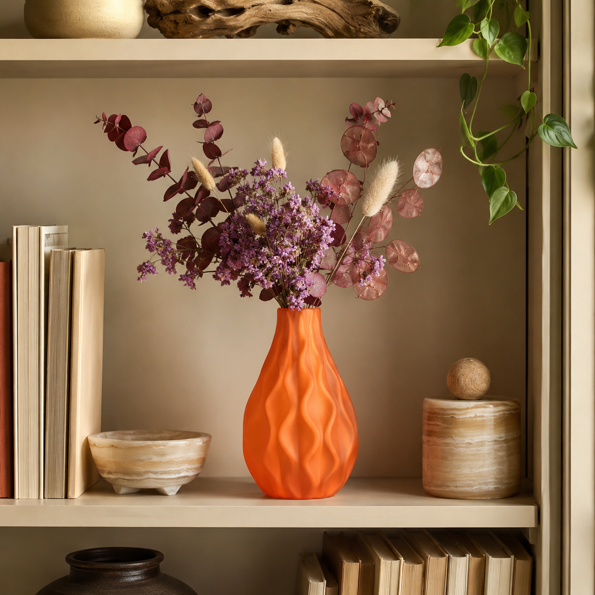 Chana Bellied Wave Ceramic Vase