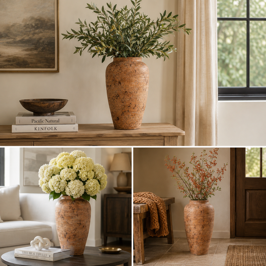Chanda Tall Handcrafted Cylindrical Textured Vase