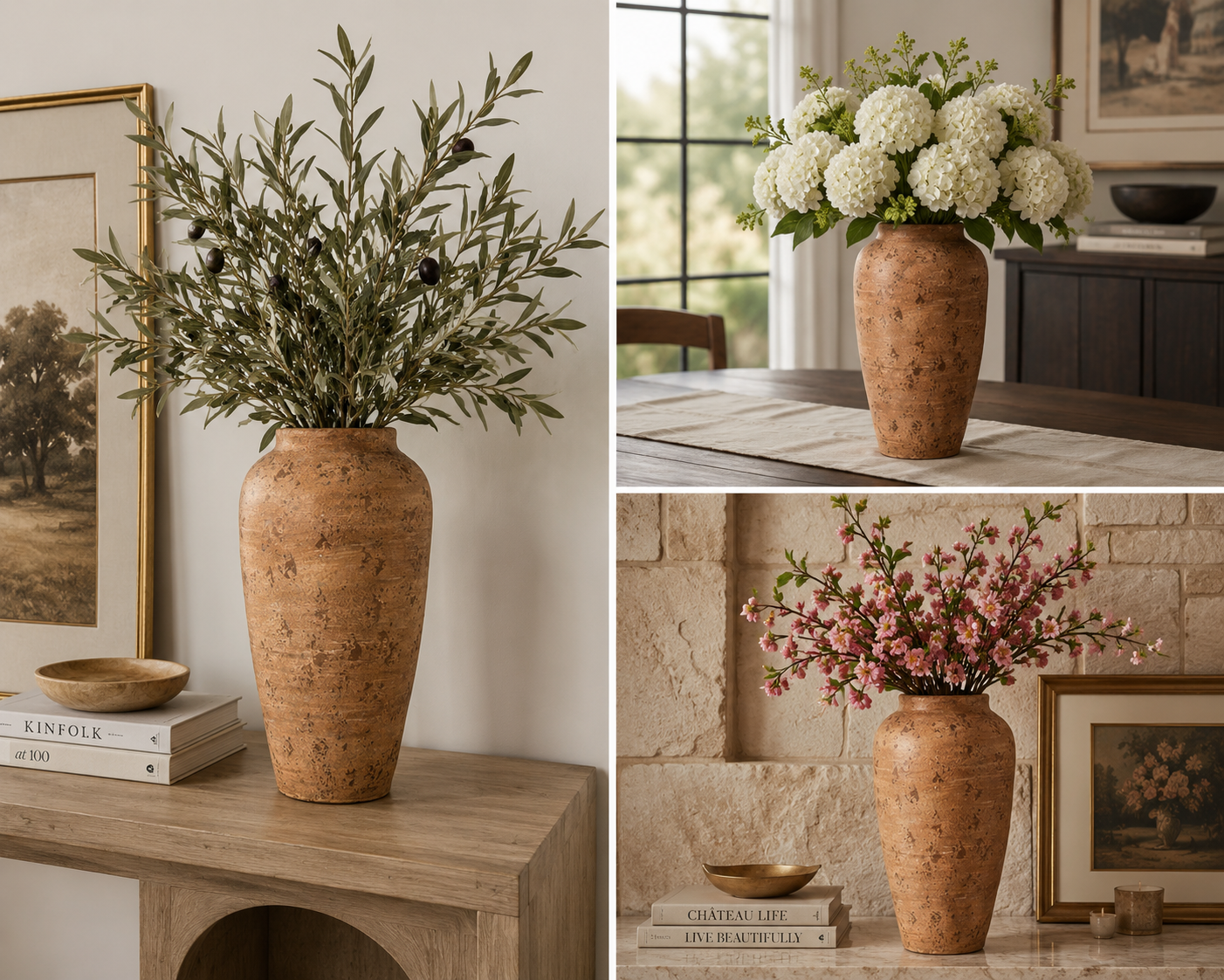 Chanda Tall Handcrafted Cylindrical Textured Vase