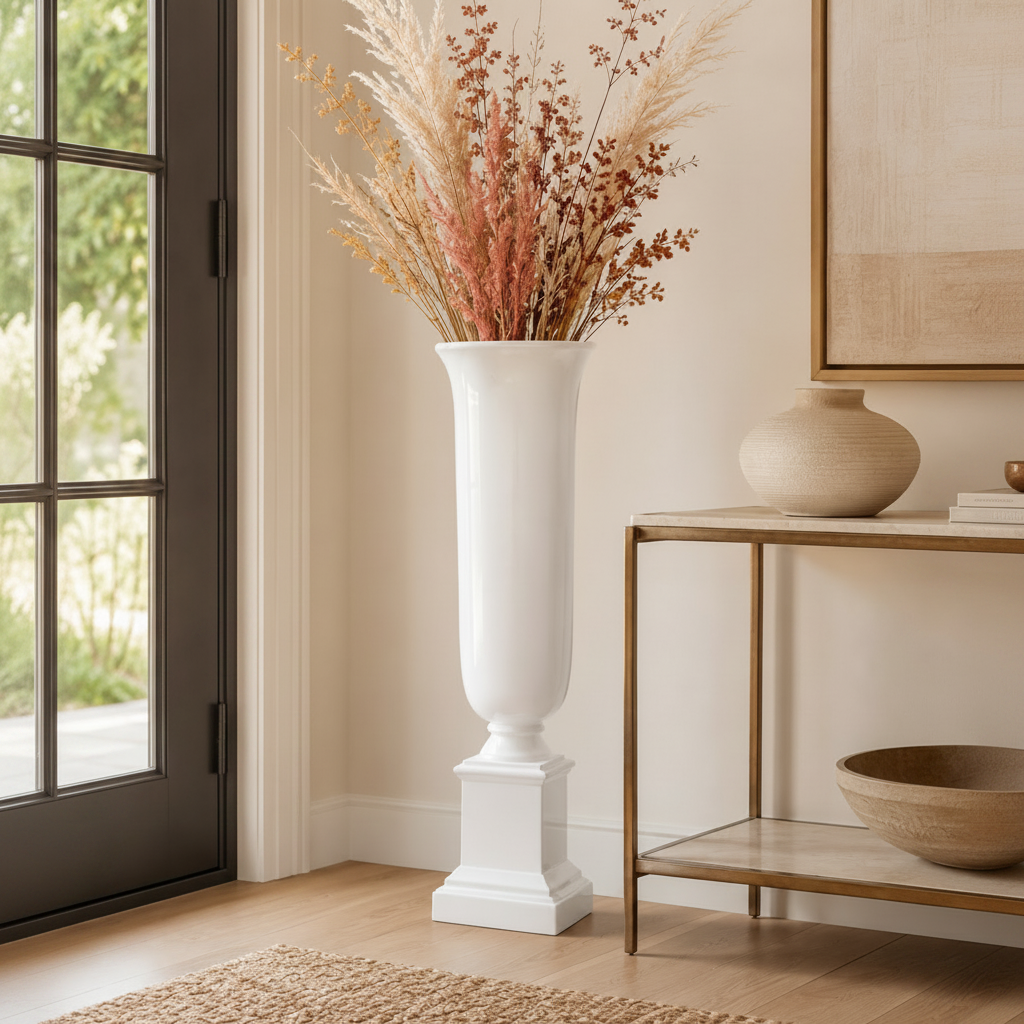 Chari Tapered Fiberglass Urn Floor Vase - Large