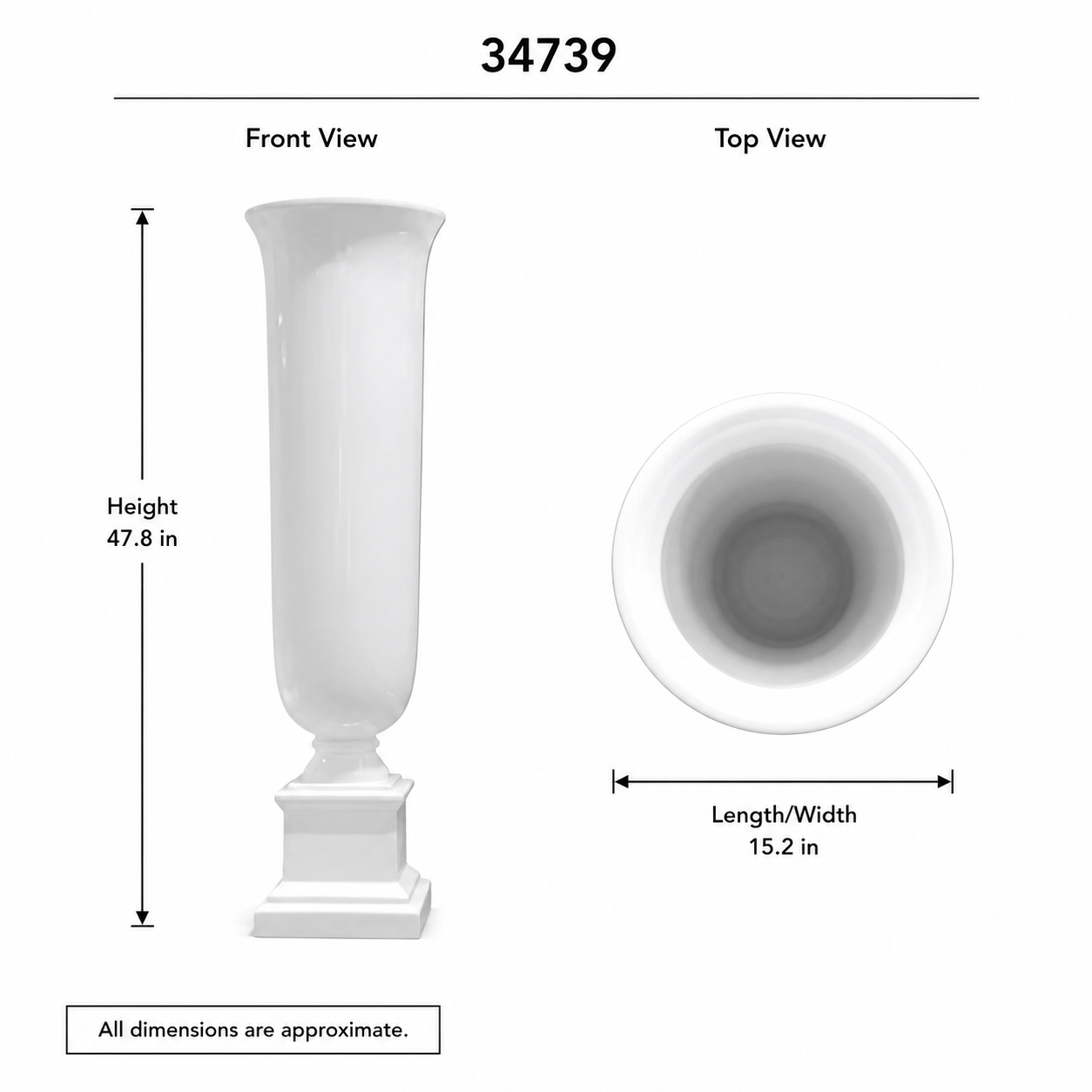 Chari Tapered Fiberglass Urn Floor Vase - Large