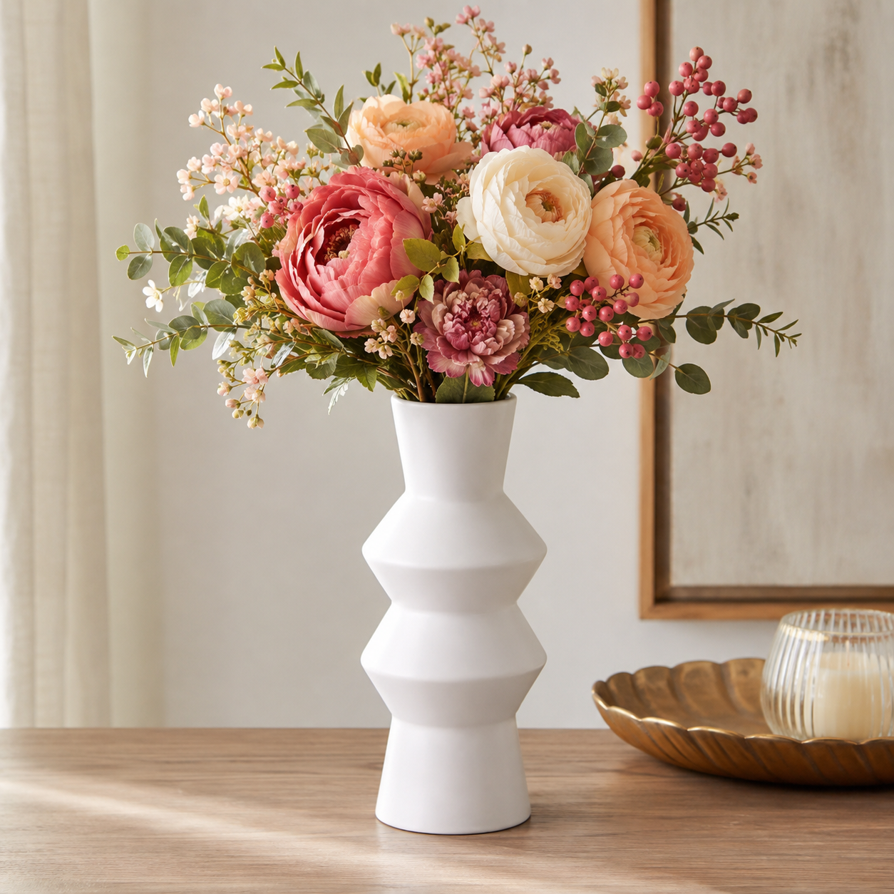 Cyrene Double Saucer Design Ceramic Vase