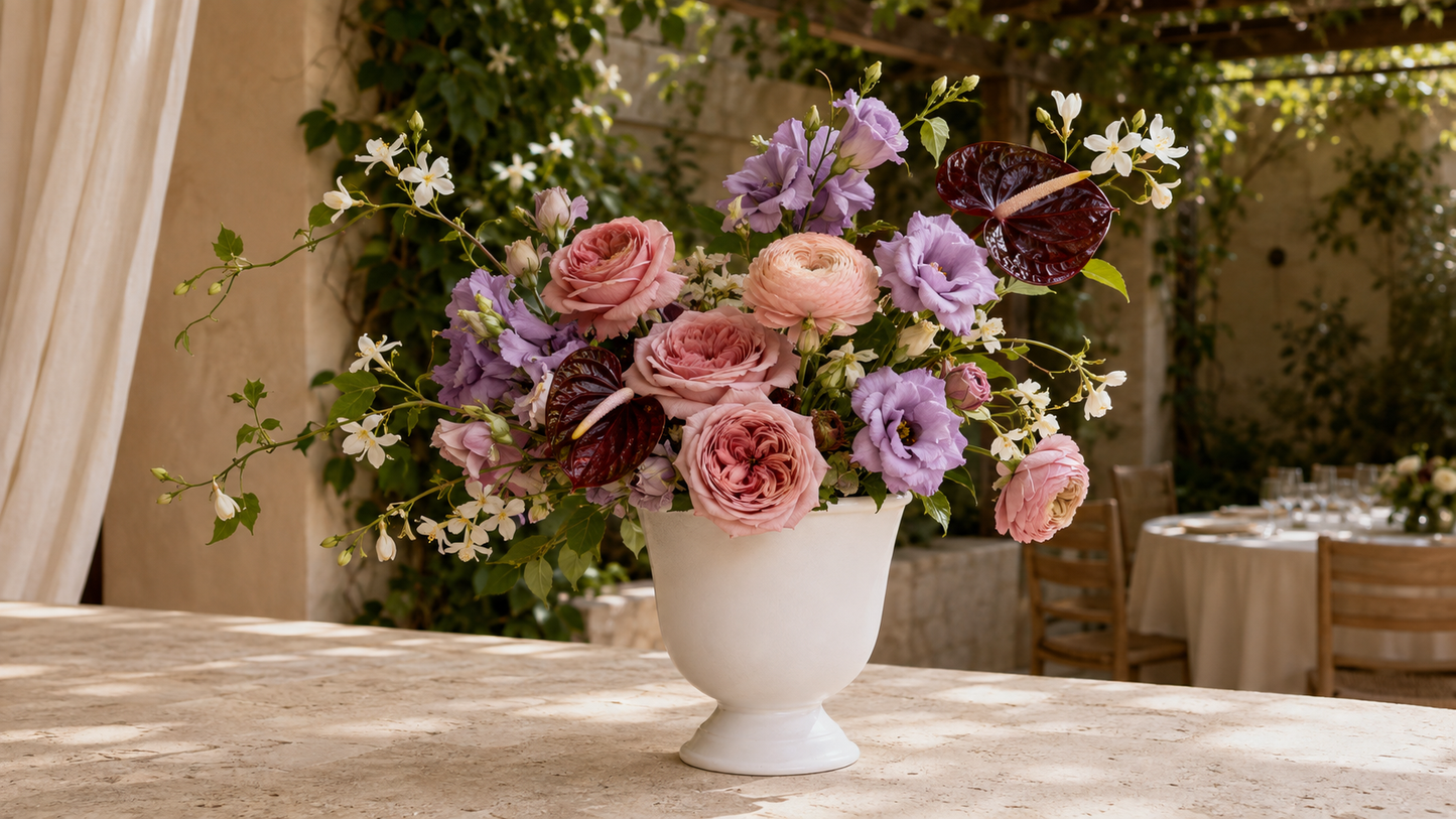 Zavine Matte White Pedestal Planter