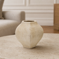 Prestyn Handcrafted Faceted Terracotta Vase with Sculptural Form