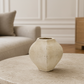 Prestyn Handcrafted Faceted Terracotta Vase with Sculptural Form