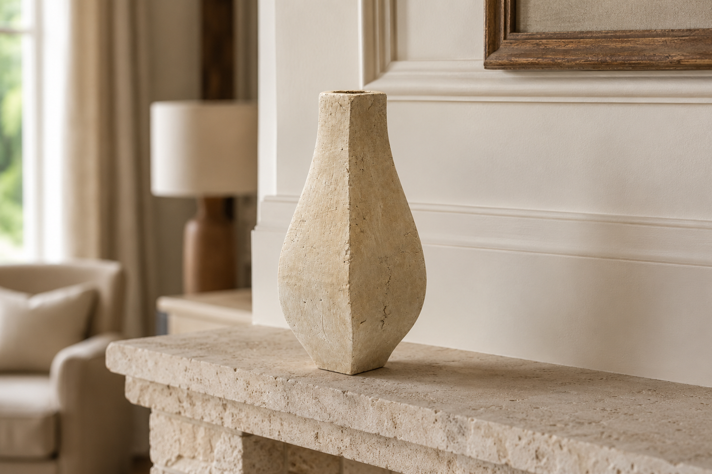 Nixie Handcrafted Faceted Pear-Shaped Terracotta Vase
