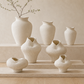River Handcrafted Textured Urn Vase with Wavy Rim